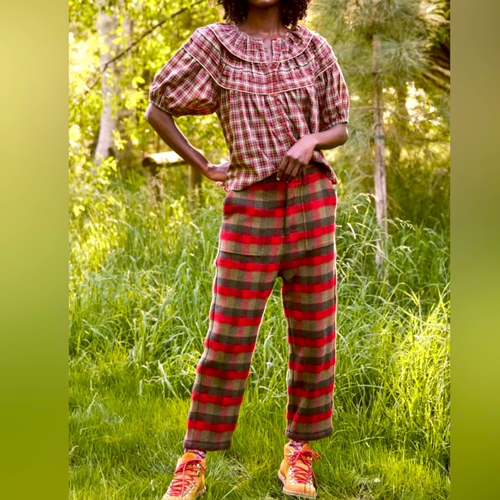 NWT The Great. Ranger Pants, Cotton Flannel Plaid size 24